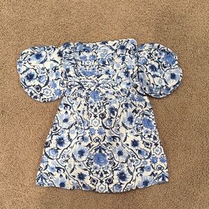 ABERCROMBIE & FITCH Emerson Blue Floral Strapless Mini Dress NWT